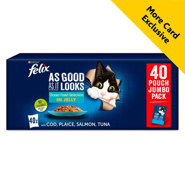 Felix As Good As It Looks Ocean Feasts Selection in Jelly Wet Cat Food 40 x 100g