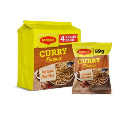 Maggi 3 Minute Instant Noodles Curry Flavour 4 X 59.2g