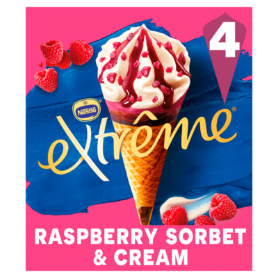 Extreme Raspberry & Double Cream Ice Cream Cones