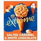 Extreme Salted Caramel & White Chocolate Ice Cream Cones 4x120ml