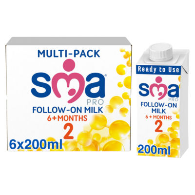 SMA PRO Follow-on Milk 6 mth+ Ready to Feed Multipack 6 x 200 ml