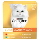 Gourmet Gold Savoury Cake Meat And Fish Variety Wet Cat Food  8 x 85g