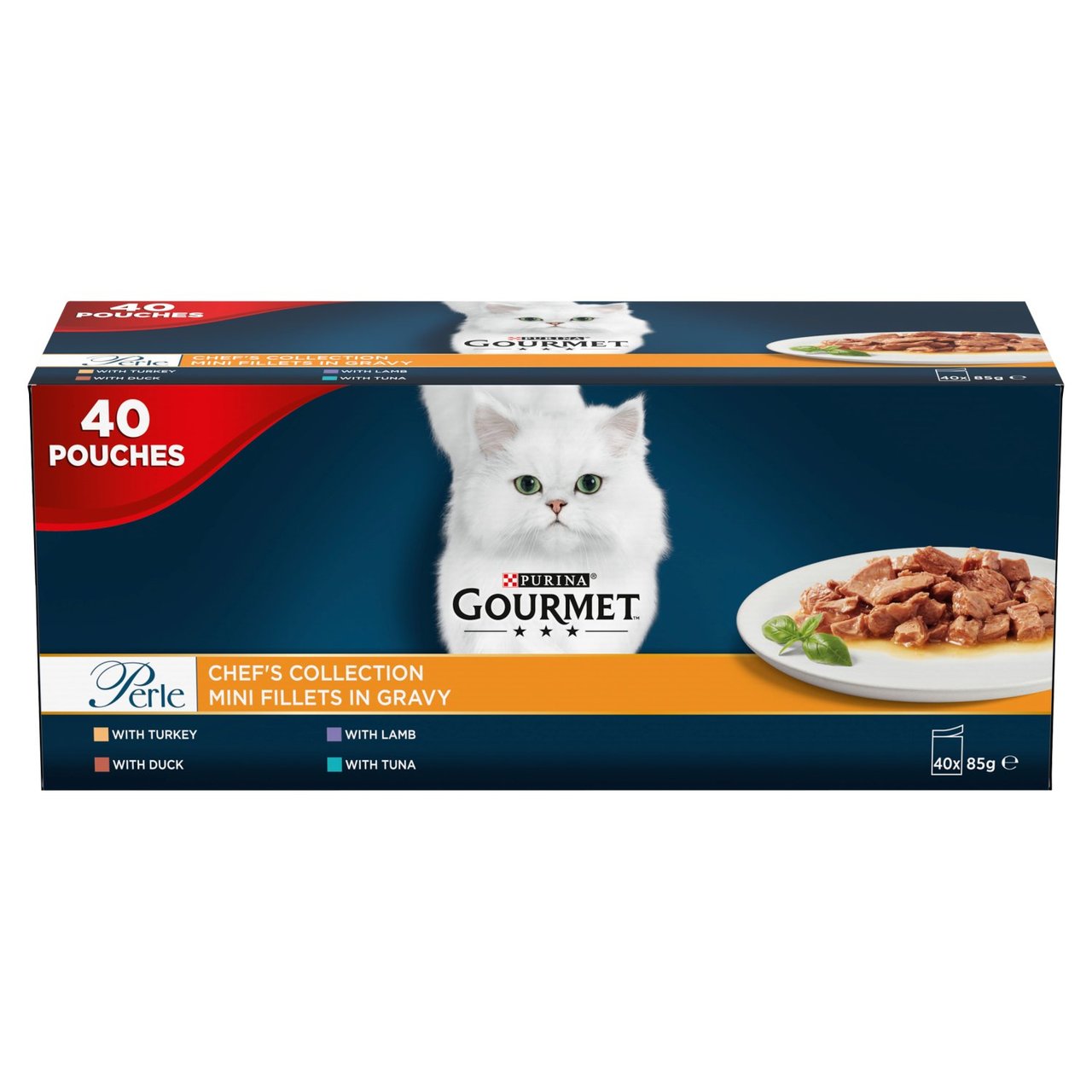 Gourmet Perle Chef's Collection In Gravy Wet Cat Food 40 x 85g