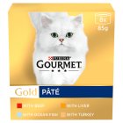 Gourmet Gold Pate Recipes Wet Cat Food 8 x 85g