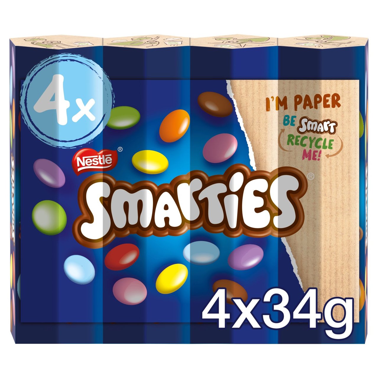 Smarties Milk Chocolate Tube Multipack 34g 4x34g