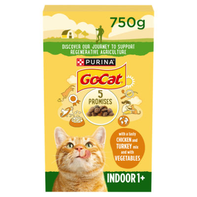 Go-Cat with a Tasty Chicken and Turkey Mix with Vegetables 1+ Years  Indoor 750g