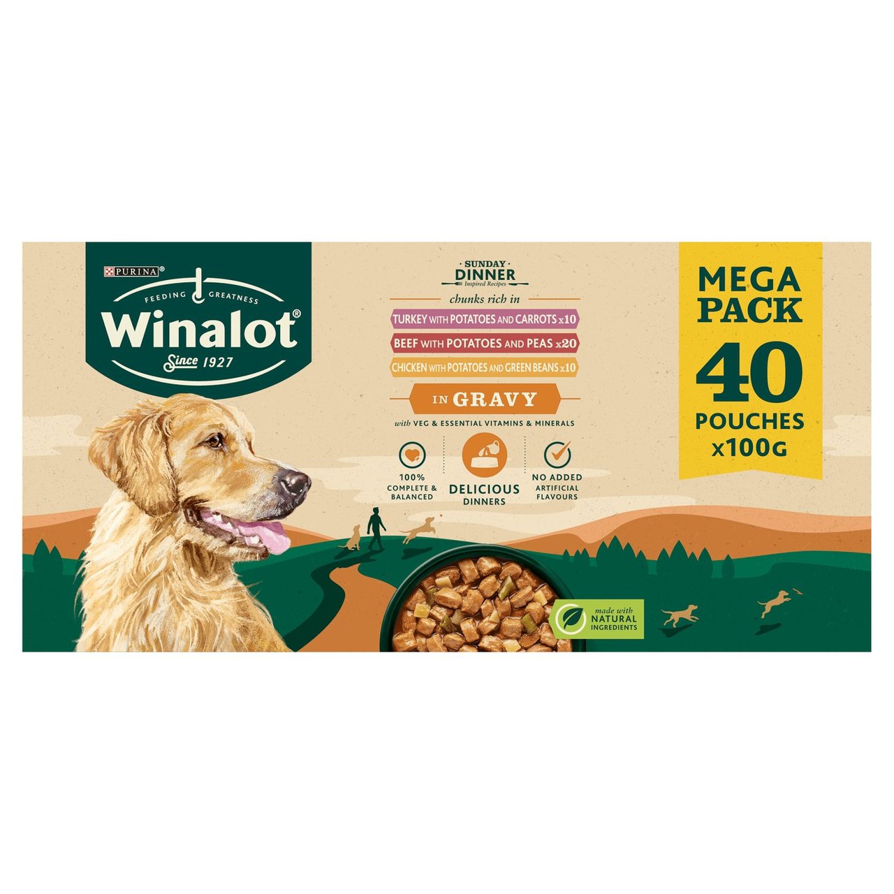 Winalot Sunday Dinner Mixed in Gravy Wet Dog Food 40 x 100g