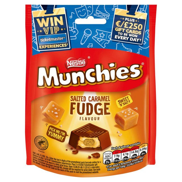 Munchies Salted Caramel Fudge Milk Chocolate Sharing Bag  101g