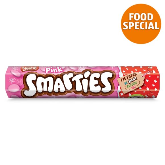 Smarties Pink Milk Chocolate Giant Tube 120g