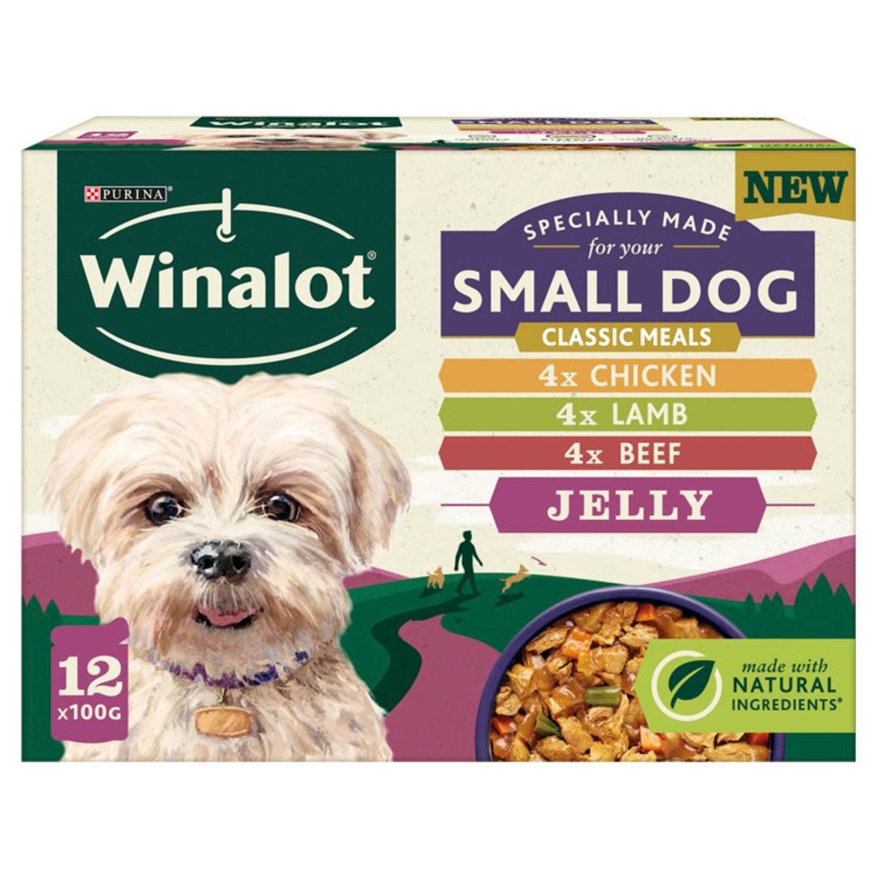 Winalot Meaty Chunks Small Dog Mixed In Jelly Wet Dog Food  12 x 100g