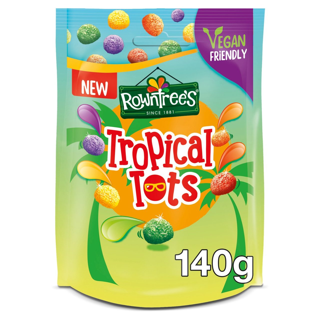 Rowntree's Tropical Tots Vegan Friendly Sweets Sharing Bag 140g