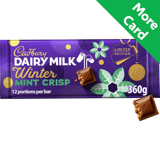 Cadbury Dairy Milk Winter Mint Crisp Chocolate Bar 360g