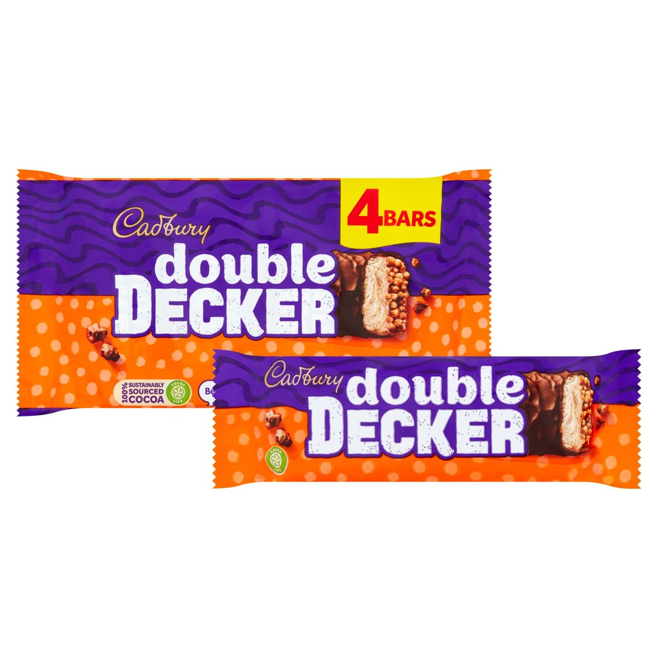 Cadbury Double Decker Chocolate Bar 4 Pack Multipack 174.8g