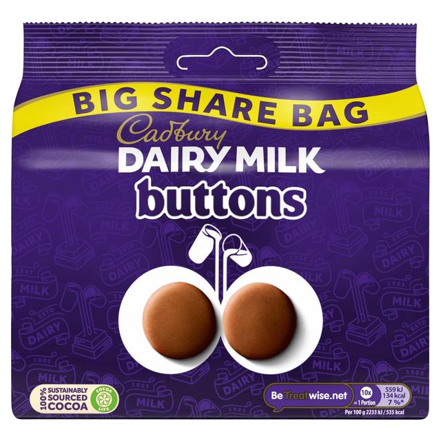 Cadbury Dairy Milk Giant Buttons Chocolate Big Share Bag  240g