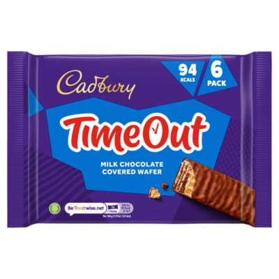 Cadbury Timeout Milk Chocolate Covered Wafer 6x18g