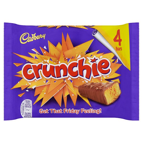 Cadbury Crunchie Chocolate Bar Multipack x4 128g