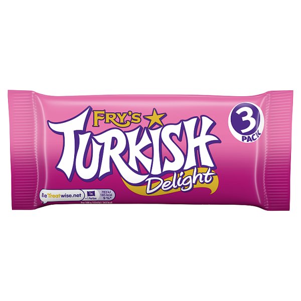 Fry's Turkish Delight Chocolate Bar 3 Pack Multipack 153g