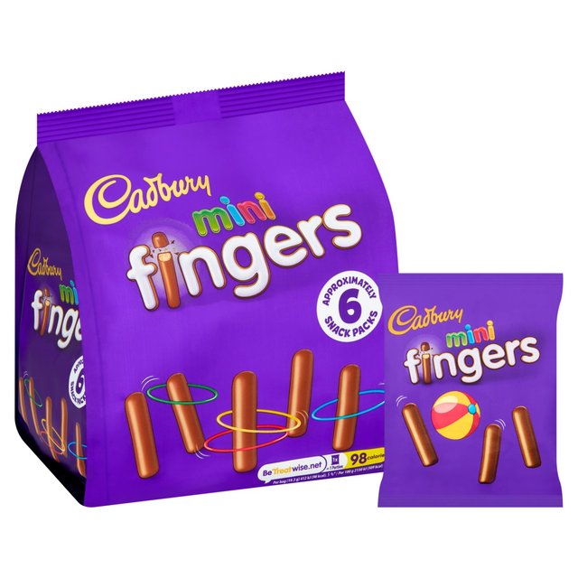 Cadbury Fingers Mini Chocolate Biscuits 6 Pack Multipack