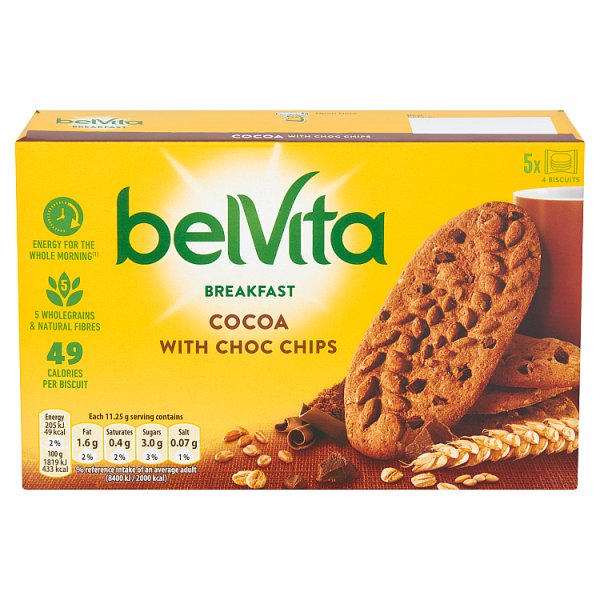 Belvita Breakfast Biscuits Cocoa with Choc Chips 5 Pack