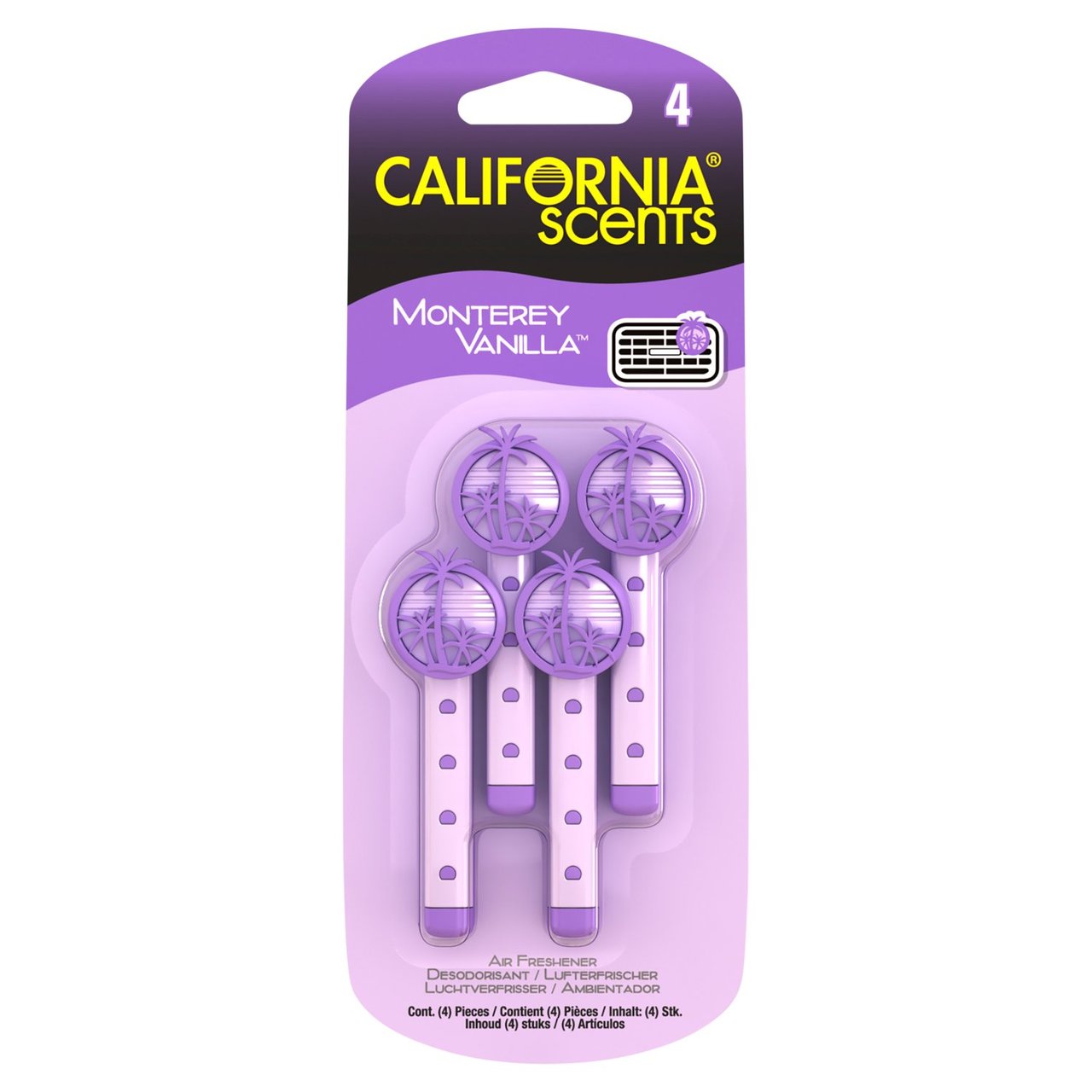 California Scents Monterey Vanilla Vent Sticks Car Air Fresheners