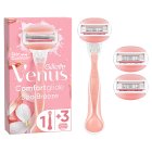 Venus Comfortglide Spa Breeze Razor Starter Pack- Handle + 3 Blades 