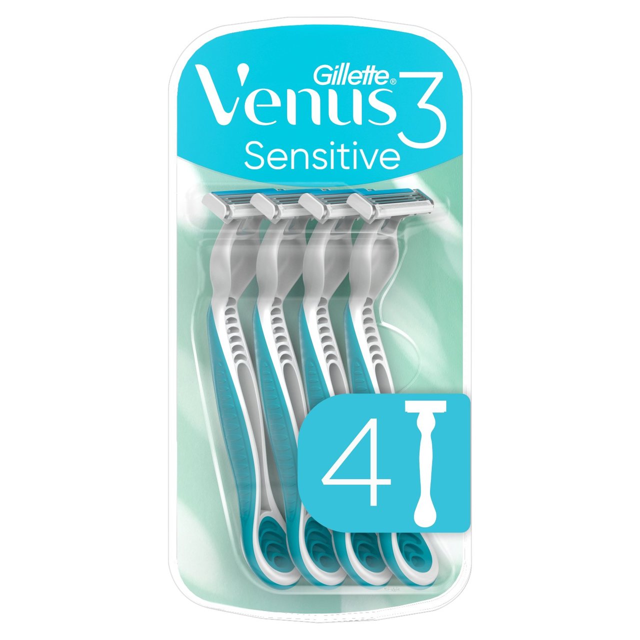 Gillette Venus 3 Sensitive Women's Disposable Razors 4 Pack