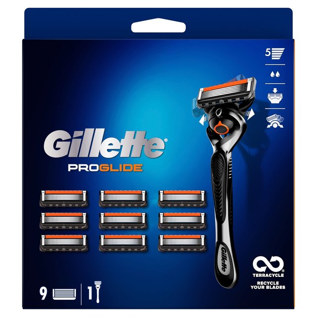 Gillette Fusion ProGlide Big Pack Handle +9 Razor Blades 