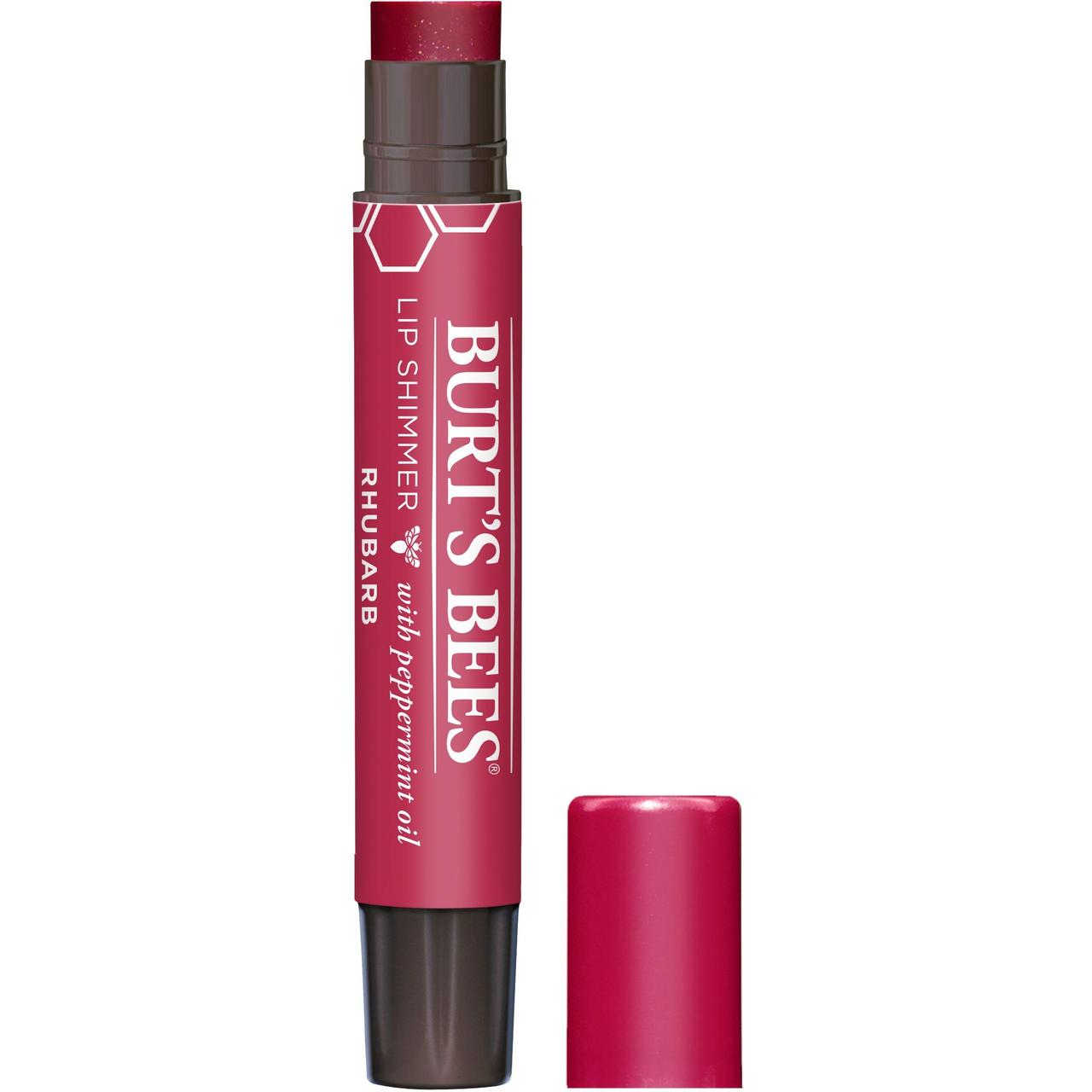 Burt's Bees 100% Natural Origin Moisturising Lip Shimmer, Rhubarb