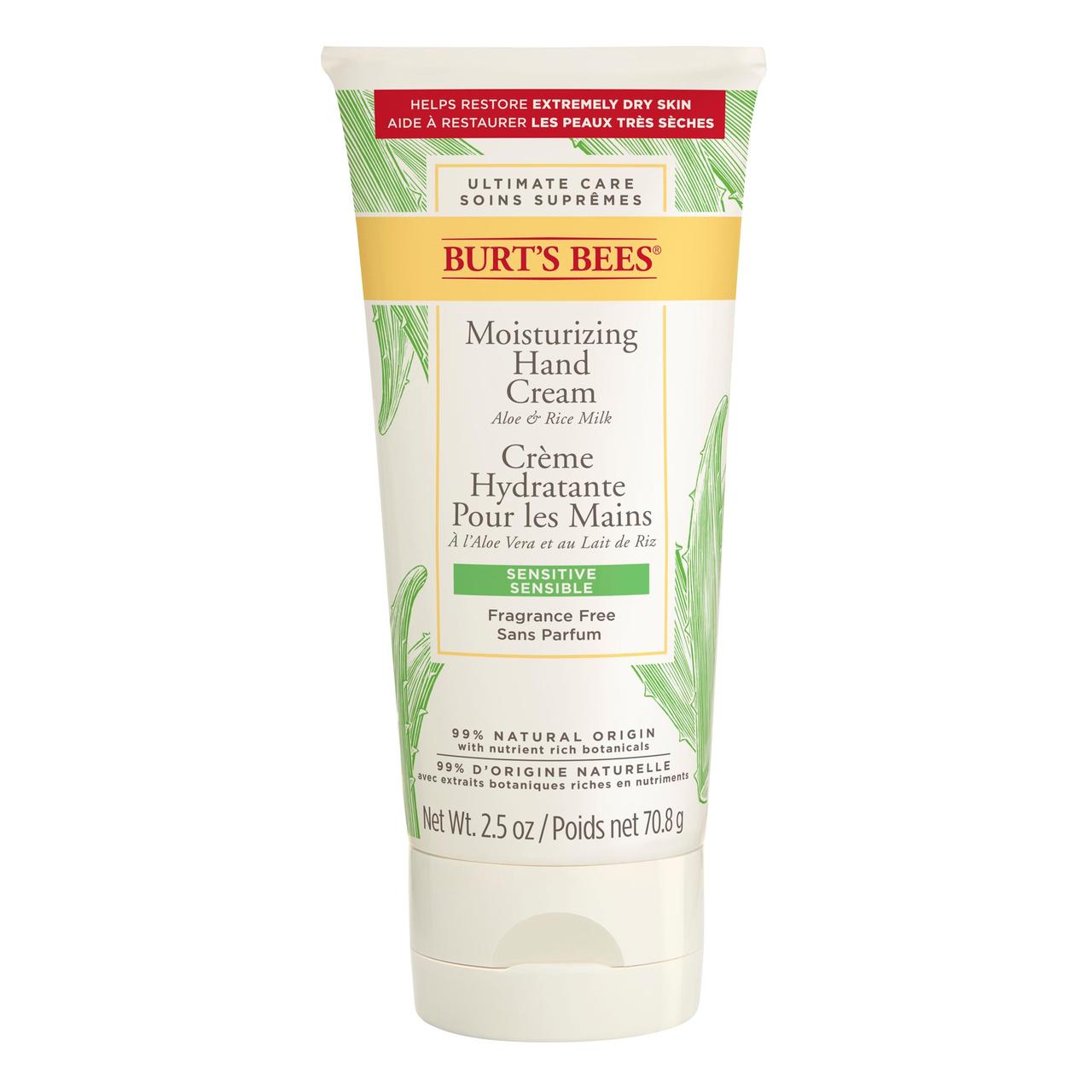 Burt's Bees Moisturising Hand Cream With Aloe and Rice Milk