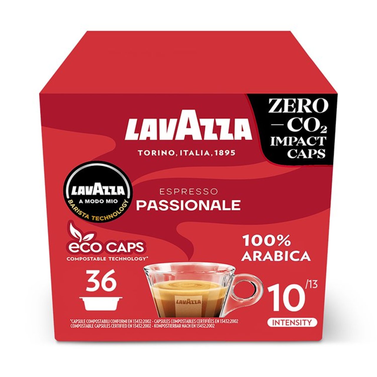 Original Lavazza A Modo Mio Dek Cremoso Creamy Decaff Box of 16 Espresso  Capsules