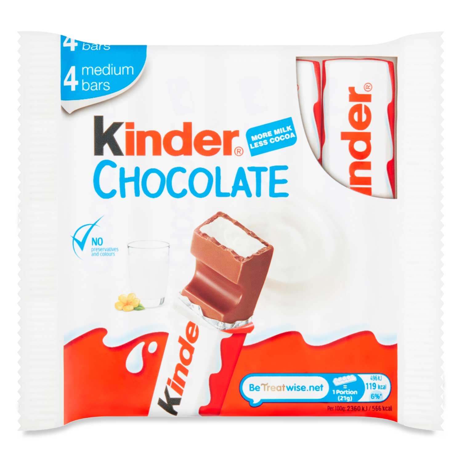 Kinder Chocolate Medium Bars (84g) 4x21g