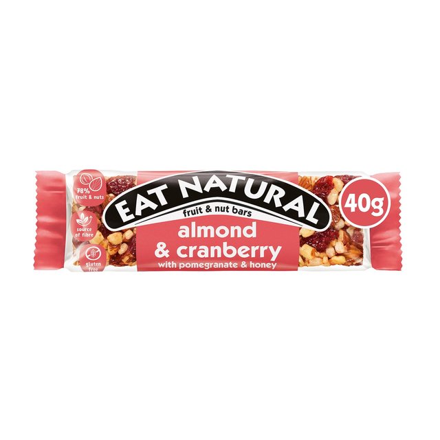 Eat Natural Almond Cranberry with Pomegranate & Honey Fruit & Nut Cereal Bar 40g