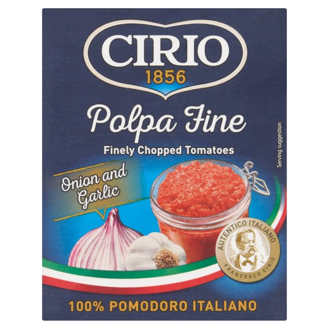 Cirio Polpa Fine Finely Chopped Tomatoes With Onion And Garlic  390g