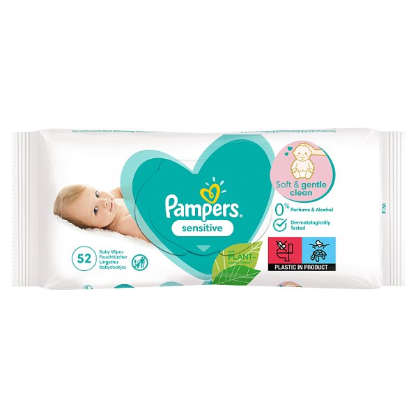 Pampers Sensitive Baby Wipes 1 Pack = 52 Baby Wet Wipes