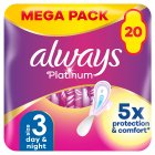 Always Platinum Night (Size 3) Sanitary Towels Wings x20