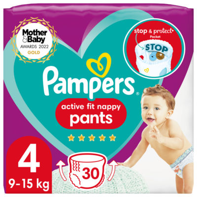 Pampers Active Fit Nappy Pants Size 4 Essential Pack