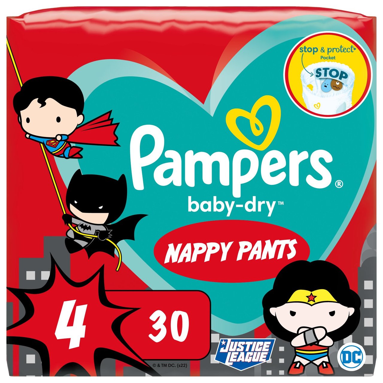 Pampers Baby-Dry Nappy Pants, Size 6 15kg+ Jumbo Pack - HelloSupermarket
