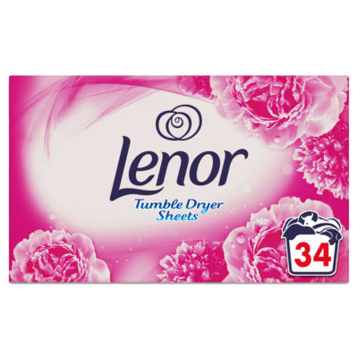 Lenor Fabric Tumble Dryer Sheets, 34 Sheets, Sparkling Bloom & Yellow Poppy