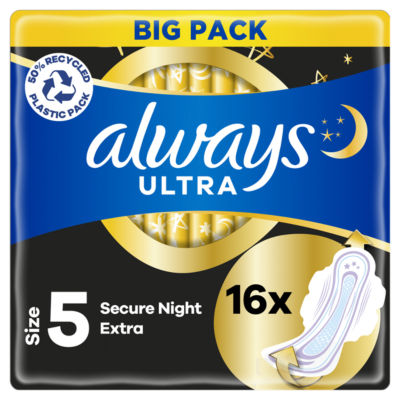 Always Ultra Towels Night Extra (Size 5) Wings 16 Pads