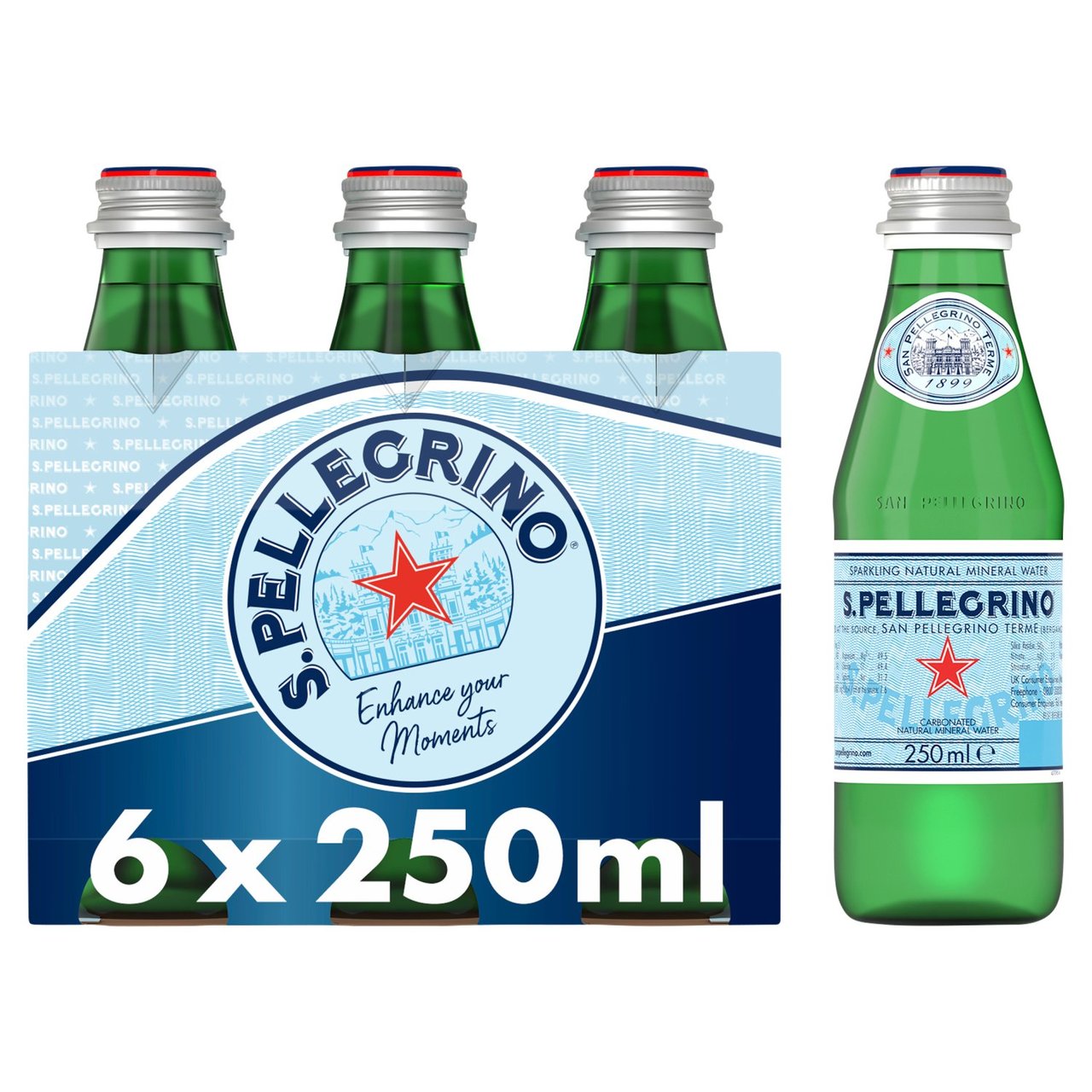 San Pellegrino Sparkling Natural Mineral Water Glass