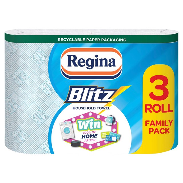 Regina Blitz Blue Household Towel Roll 3 per pack