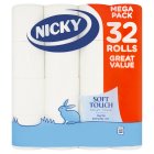 Nicky Soft Touch Toilet Tissue 2 Ply 32 Rolls