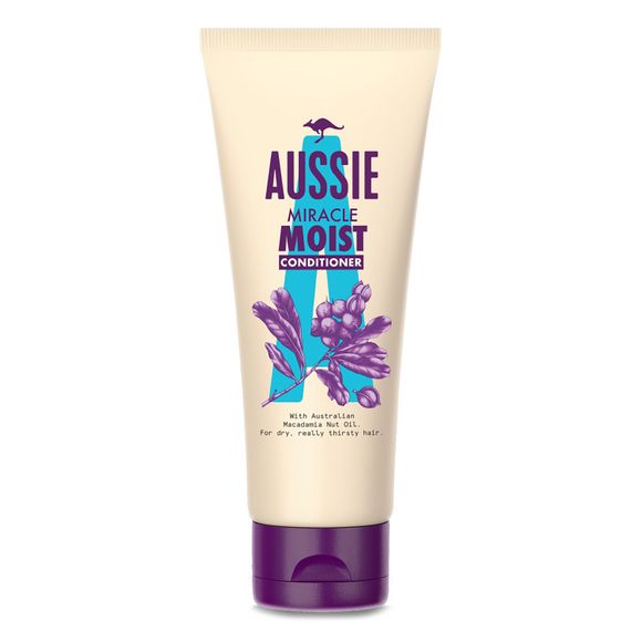 Aussie Miracle Moist Conditioner - Moisture-quenching, Replenishes Dry, Damaged, Brittle Hair, 170ml