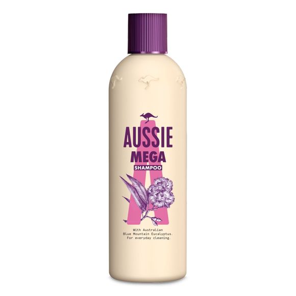 Aussie Mighty Mega Shampoo - Vegan - Lightweight & Gentle - Gives Hair Mega Bonza Bounce, 250ml