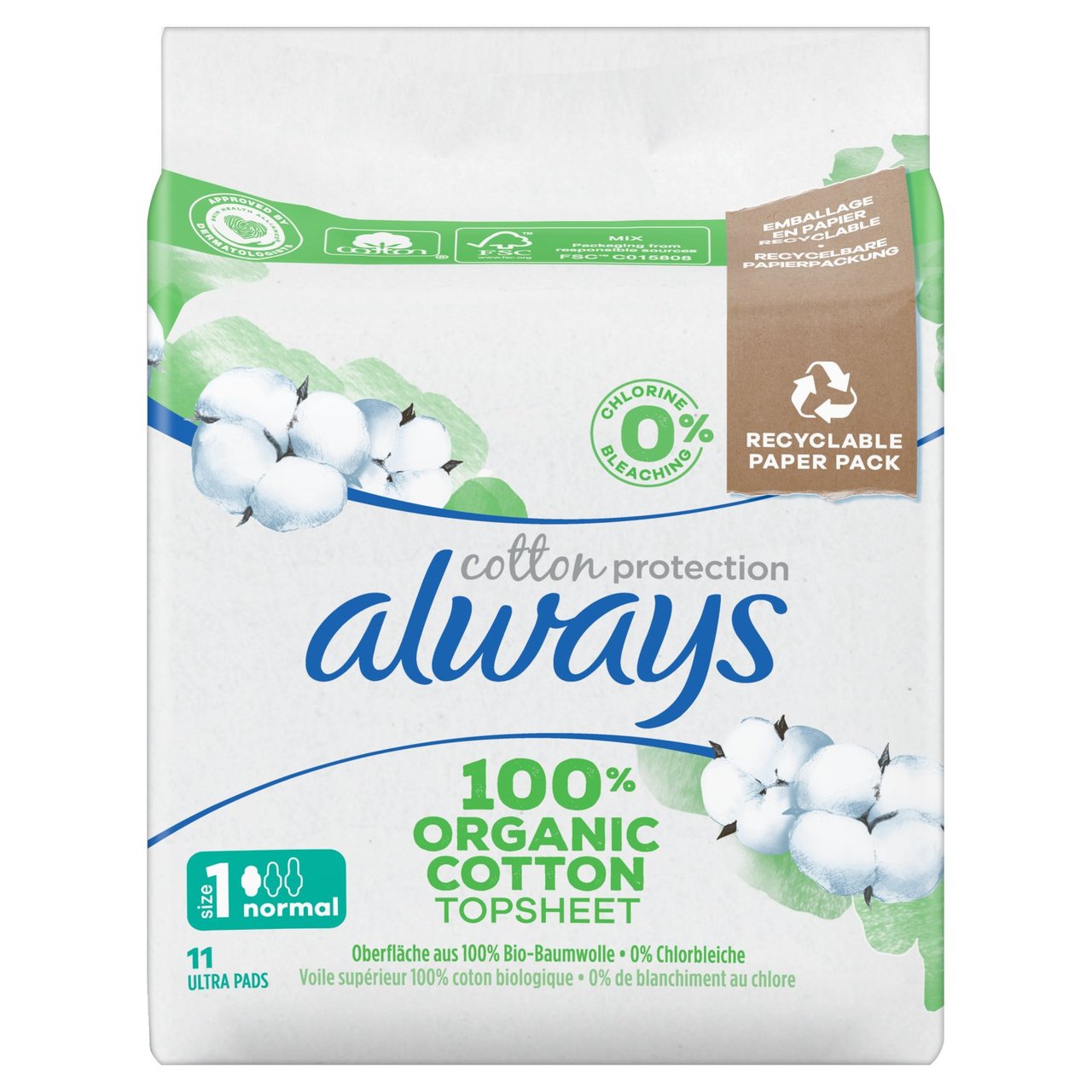 Always Maxi Long (Size 2) Sanitary Towels Wings x12