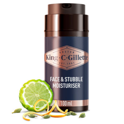 King C. Gillette Face & Stubble Moisturiser, With Signature Scent And Vitamin B, 100ml