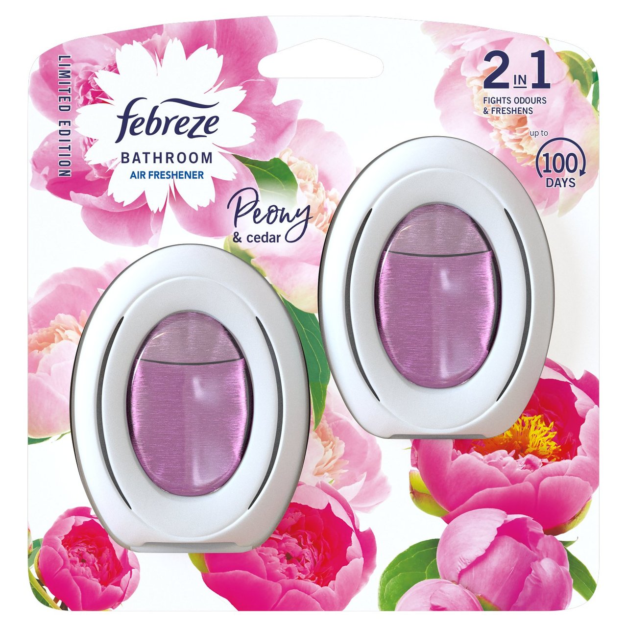 Febreze Bathroom Twin Air Freshener Peony & Cedar