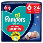 Pampers Baby-Dry Night Nappy Pants Size 6, 24 Night Nappies Essential Pack  24 per pack - HelloSupermarket