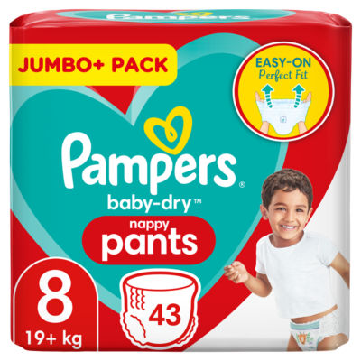 Pampers Baby-Dry Pants Size 8, 43 Nappies