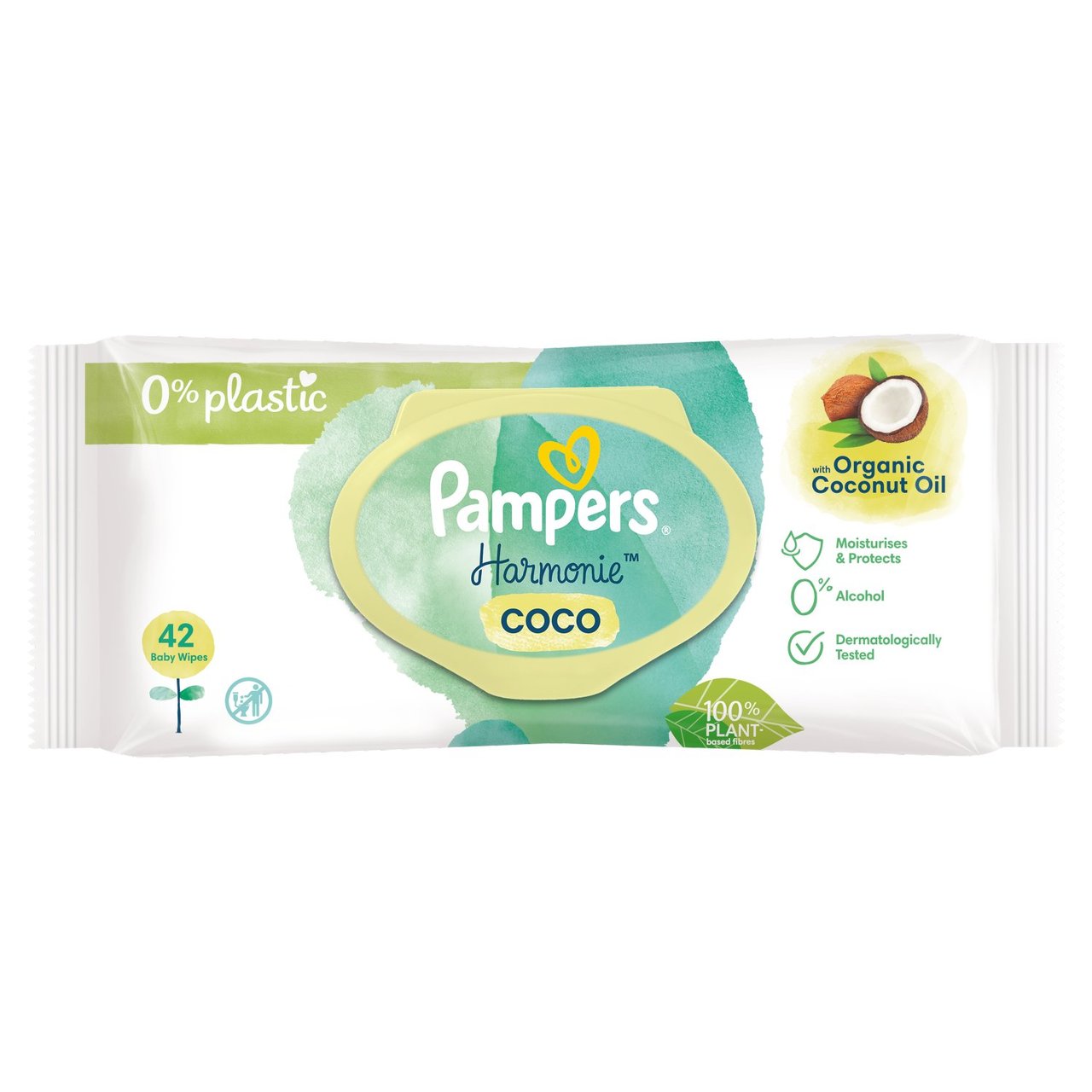 Pampers Harmonie Coco Plastic Free Wipes 1 pack